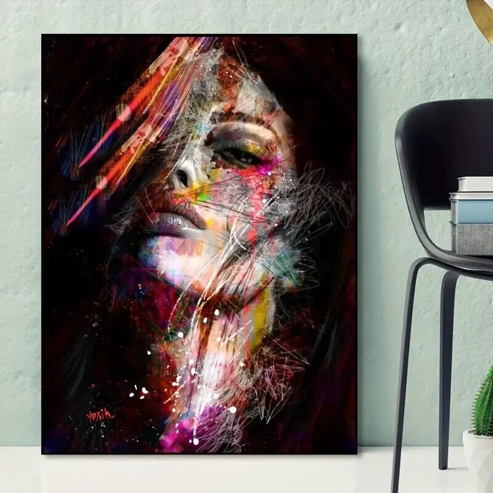 Nordic Style Graffiti Beauty Abstract Female Canvas Print NEW! 12 in x 16 in Home & Garden:Home Décor:Posters & Prints Style Your Walls